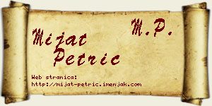 Mijat Petrić vizit kartica